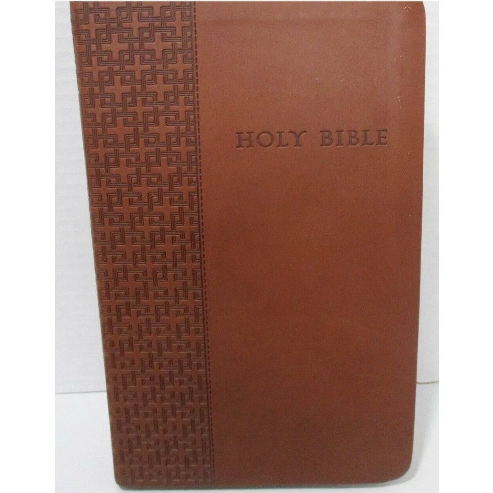 Slimline NLT New Living Translation Holy Bible Brown Embossed Leather